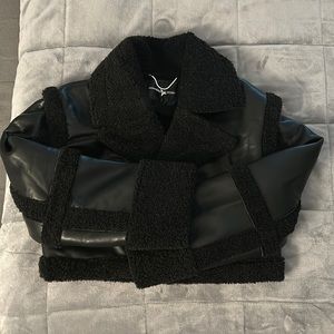 Maniere de voir vegan leather and Borg jacket